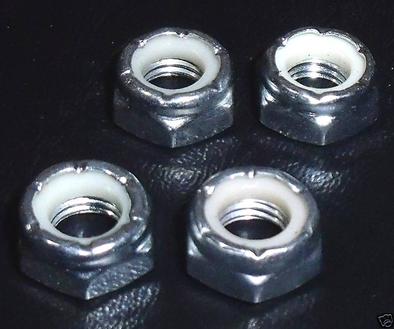 BRAND NEW SET OF 4 REPLACEMENT AXLE WHEEL NUTS FOR SKATEBOARD