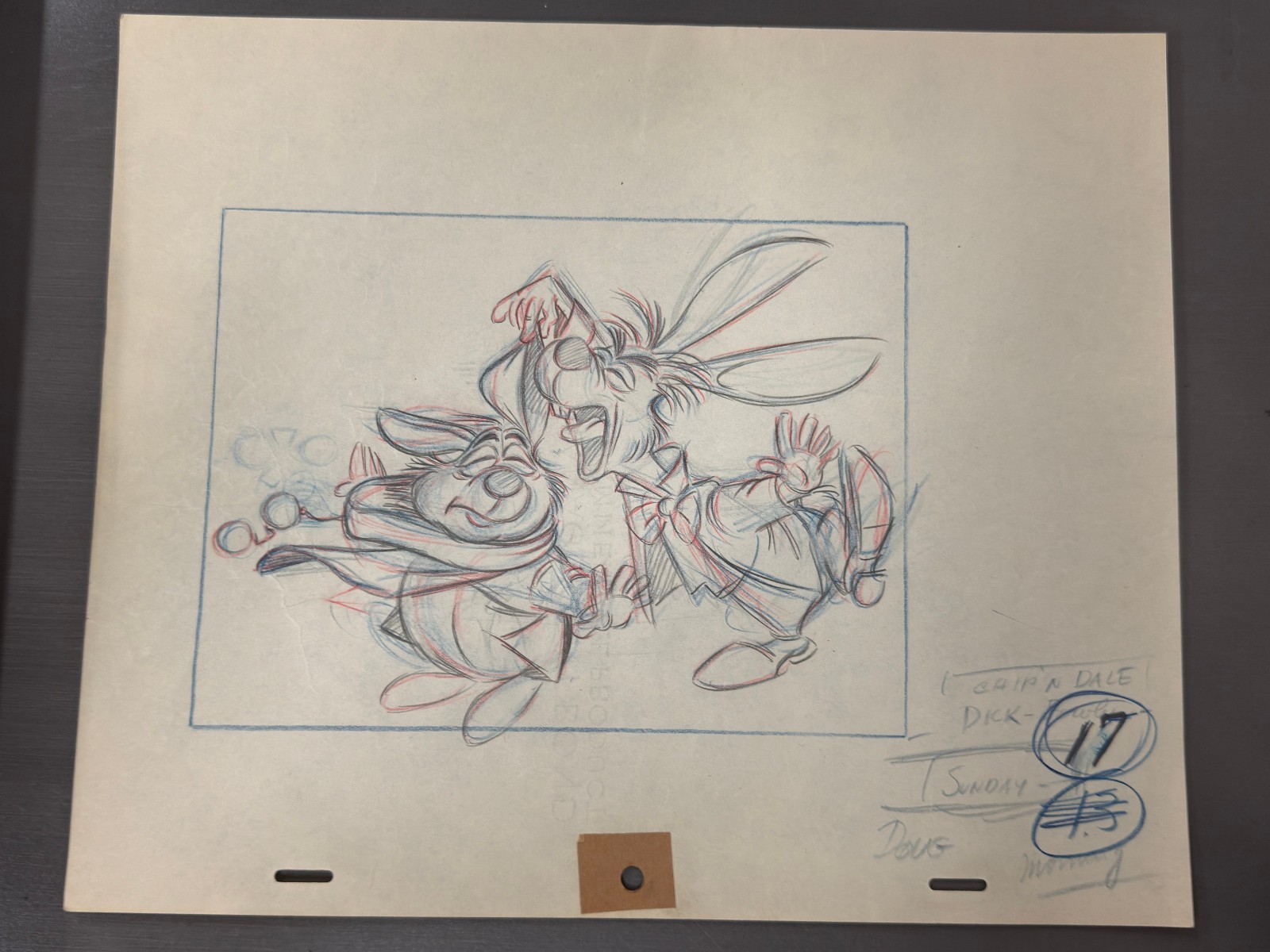 Alice in Wonderland Storyboard March Hare Disney Original Animation Drawing