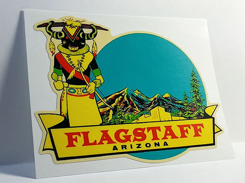 FLAGSTAFF ARIZONA Vintage Style Travel Decal, Vinyl Sticker, Luggage Label FLAGSTAFF ARIZONA Vintage Style Travel Decal, Vinyl Sticker, Luggage Label