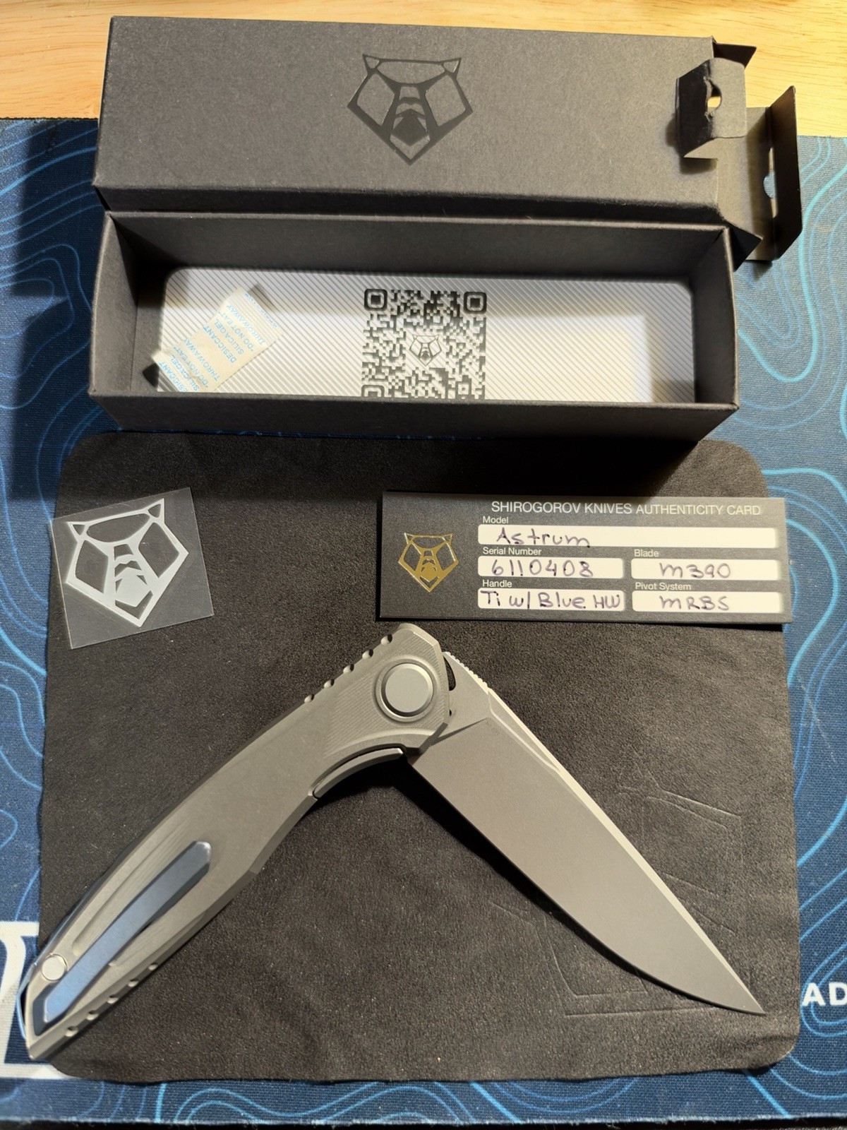 Shirogorov Astrum With Blue Accents M390 Blade