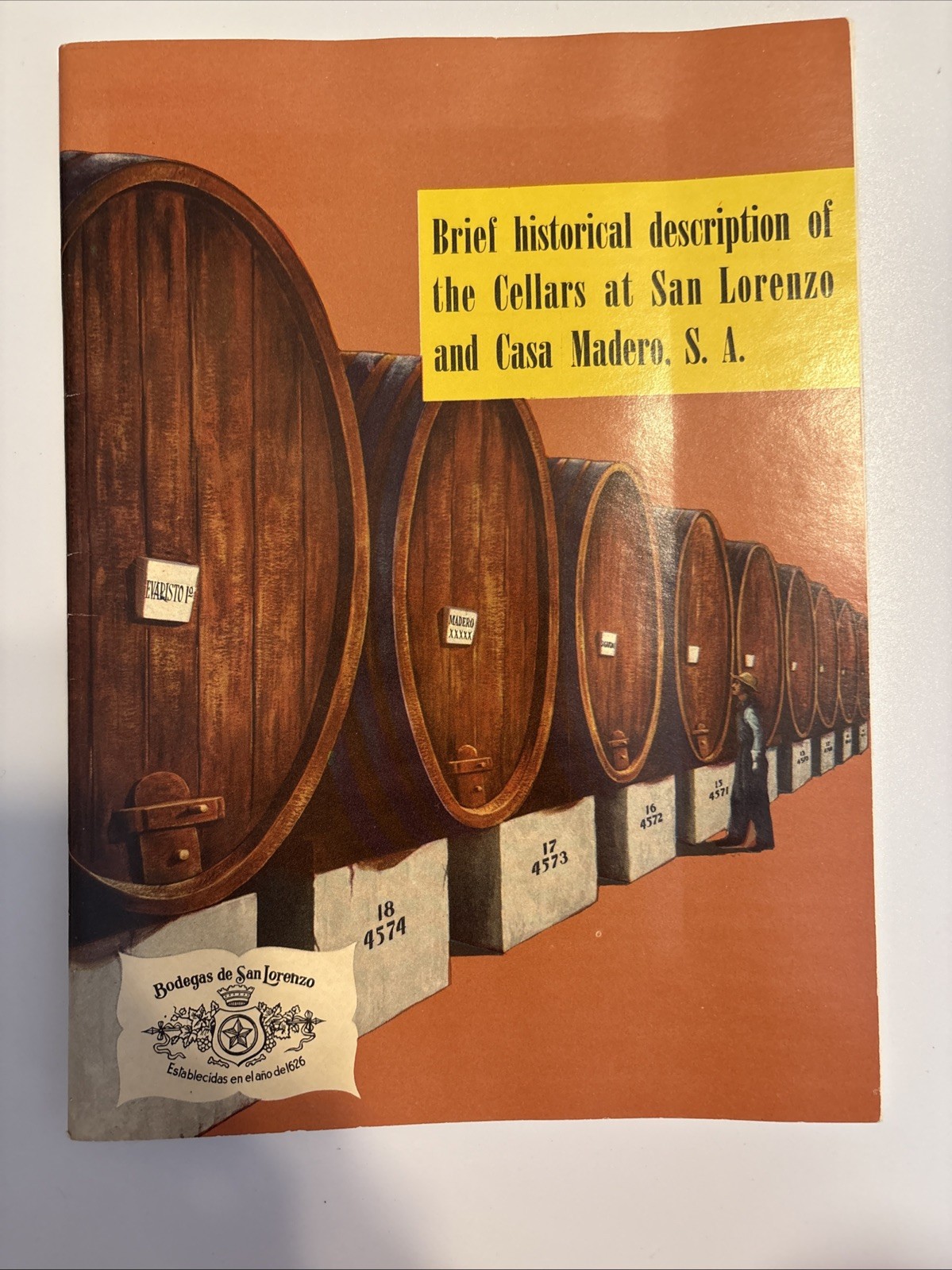 Vintage Casa Madero San Lorenzo Wine Cellars History Booklet Chicago Distributor