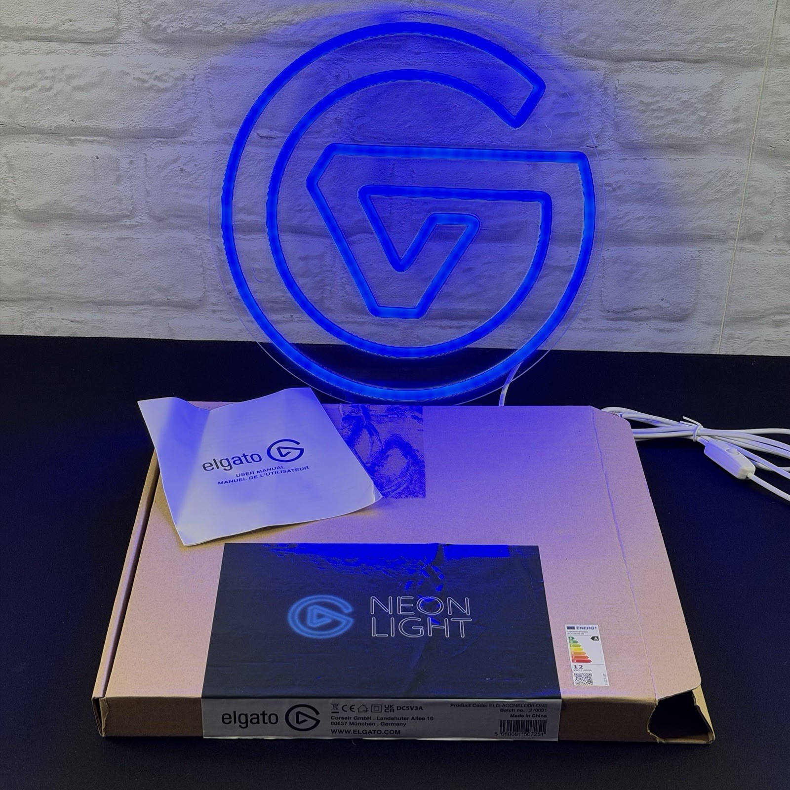 Rare Elgato Neon Logo Light Promo LED Sign NEW Open Box Streaming Collector