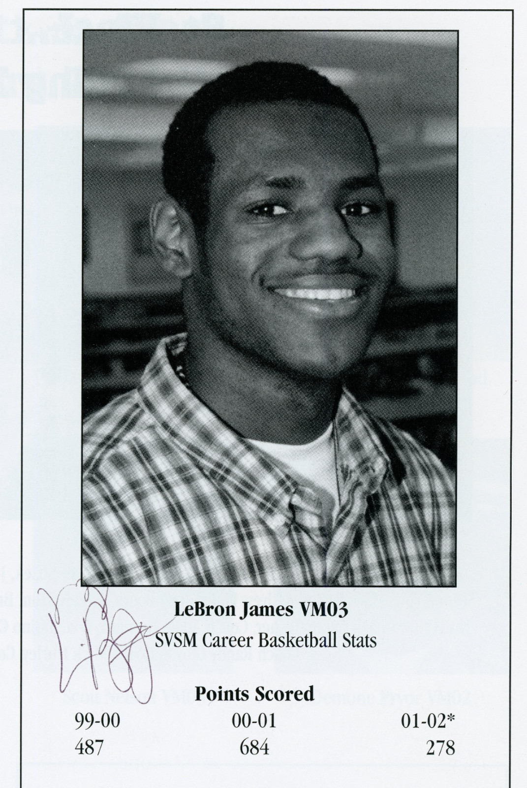 LeBron James ~ Signed 2001 Junior Year HS Program Auto Autographed ~ Beckett BAS LeBron James ~ Signed 2001 Junior Year HS Program Auto Autographed ~ Beckett BAS