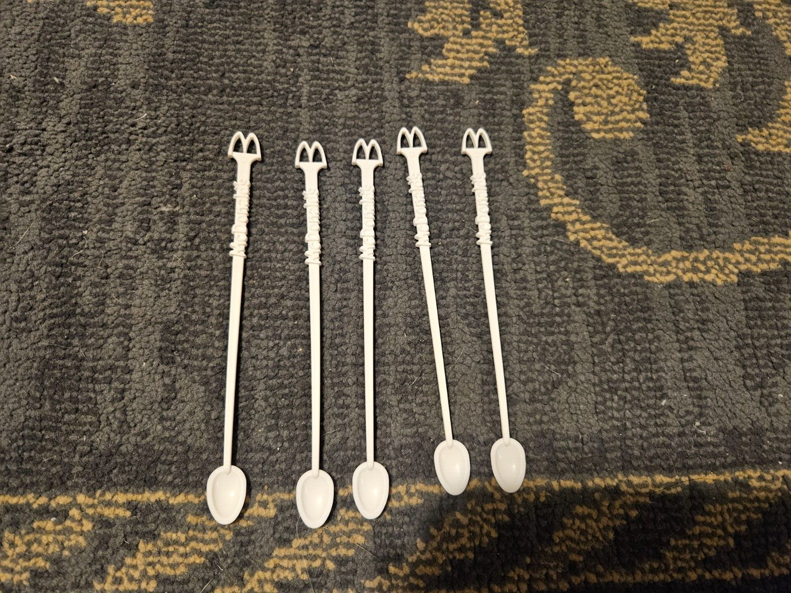 5 NEW McDonald\'s McDonalds Coffee Spoon Spoons, Stir Tea Stirrers
