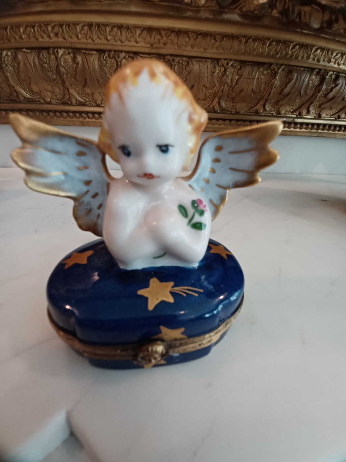 Limoges Vintage Angel Trinket Box 