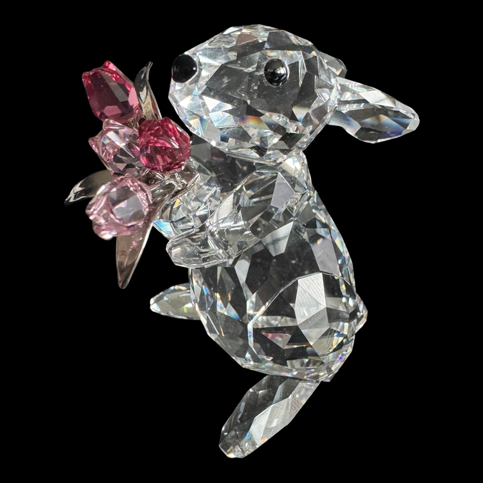 Swarovski Crystal Rabbit with Roses 5063338 Retired Rare Boxed Rare Gift