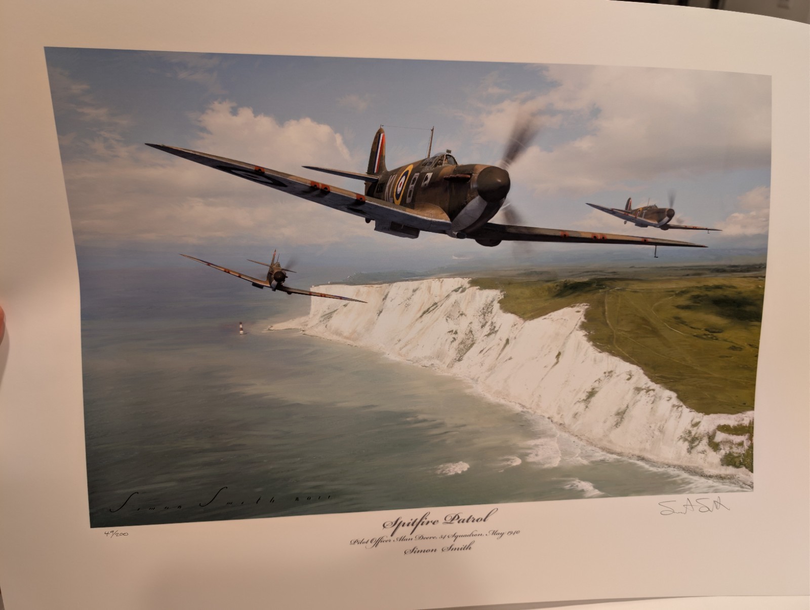 BATTLE OF BRITAIN DUNKIRK ALAN DEERE SPITFIRE MK1 LIMITED EDITION SIGNED PRINT
