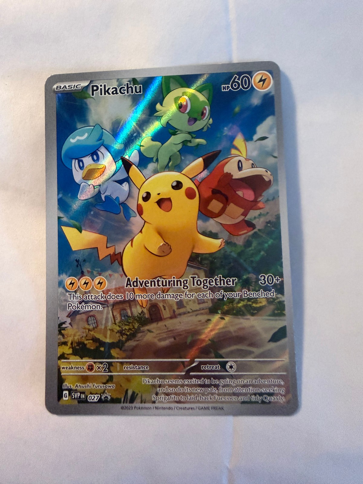 Pokémon Pikachu TCG SVP027 Promo Card Paldea Evolved