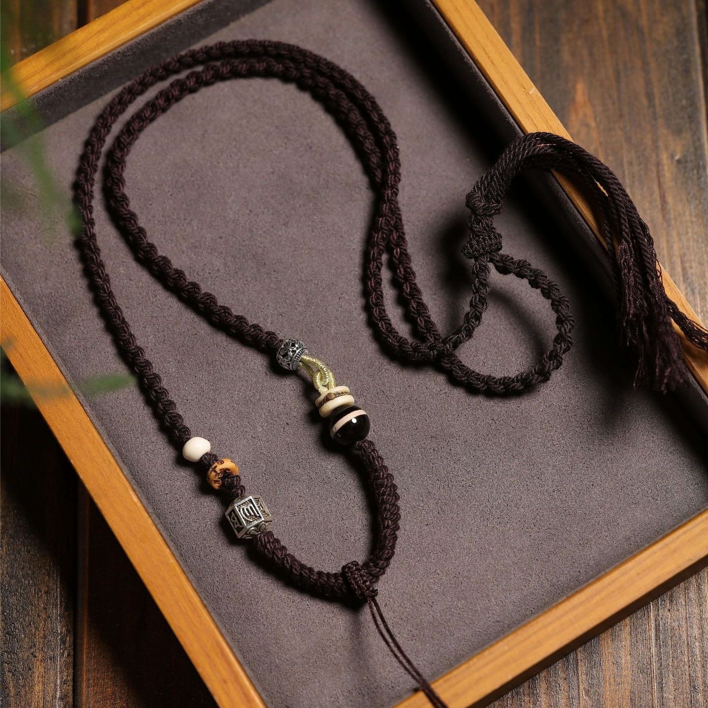Tibetan Style Adjustable Handmade Braided Cotton Necklace Cord Pendant Rope