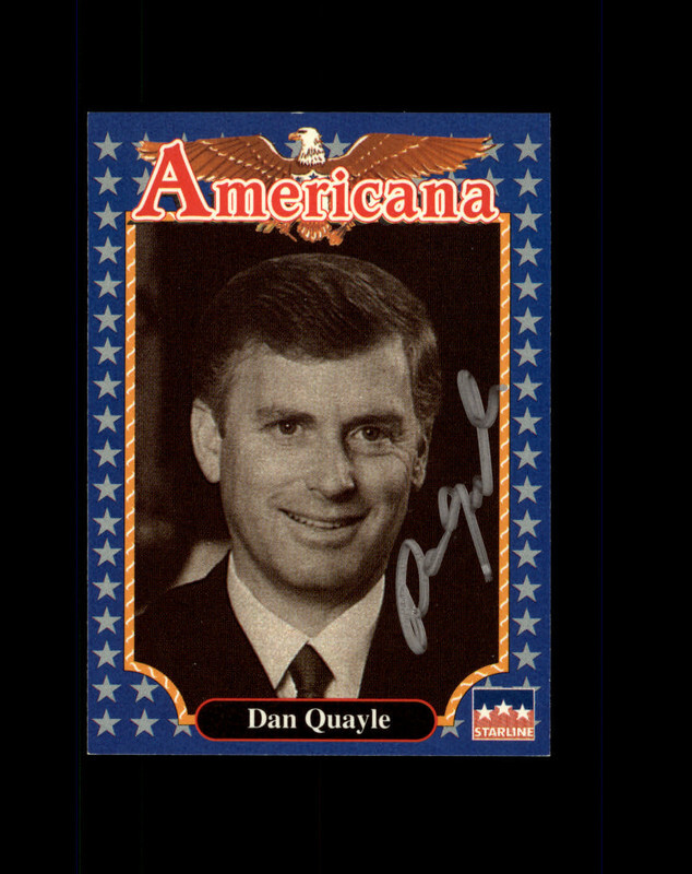 Dan Quayle Signed 1992 Starline Americana #190 IPA In Person Autograph