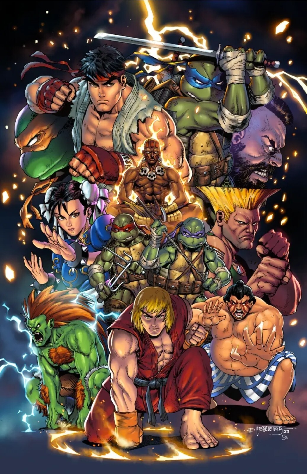 TMNT vs Street fighter #1 Emil Cabaltierra Virgin Exclusive Variant