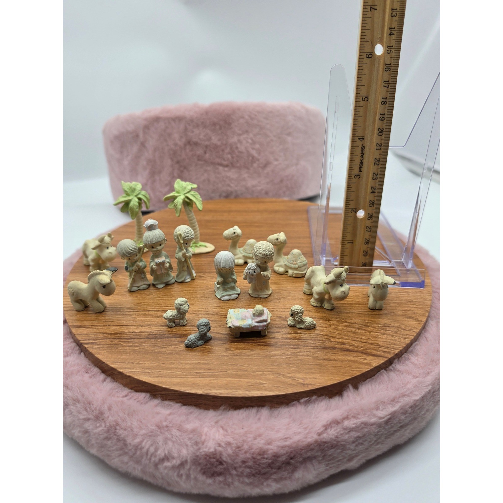 Precious Moments Mini Nativity Scene Hand Painted Pewter Vintage 1989 Enesco