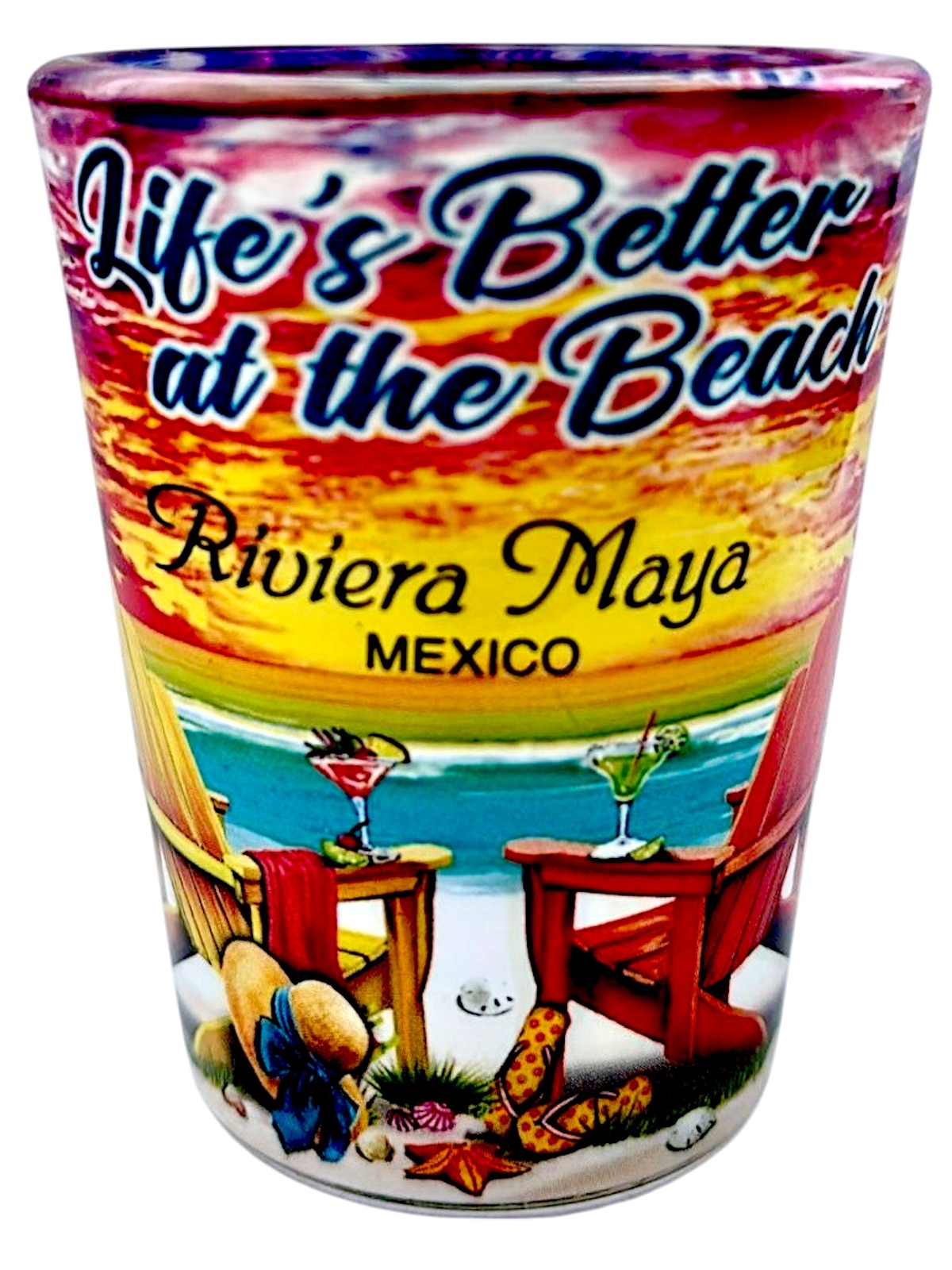Riviera Maya Mexico LIfe\'s Better At The Beach In and Out Shot Glass