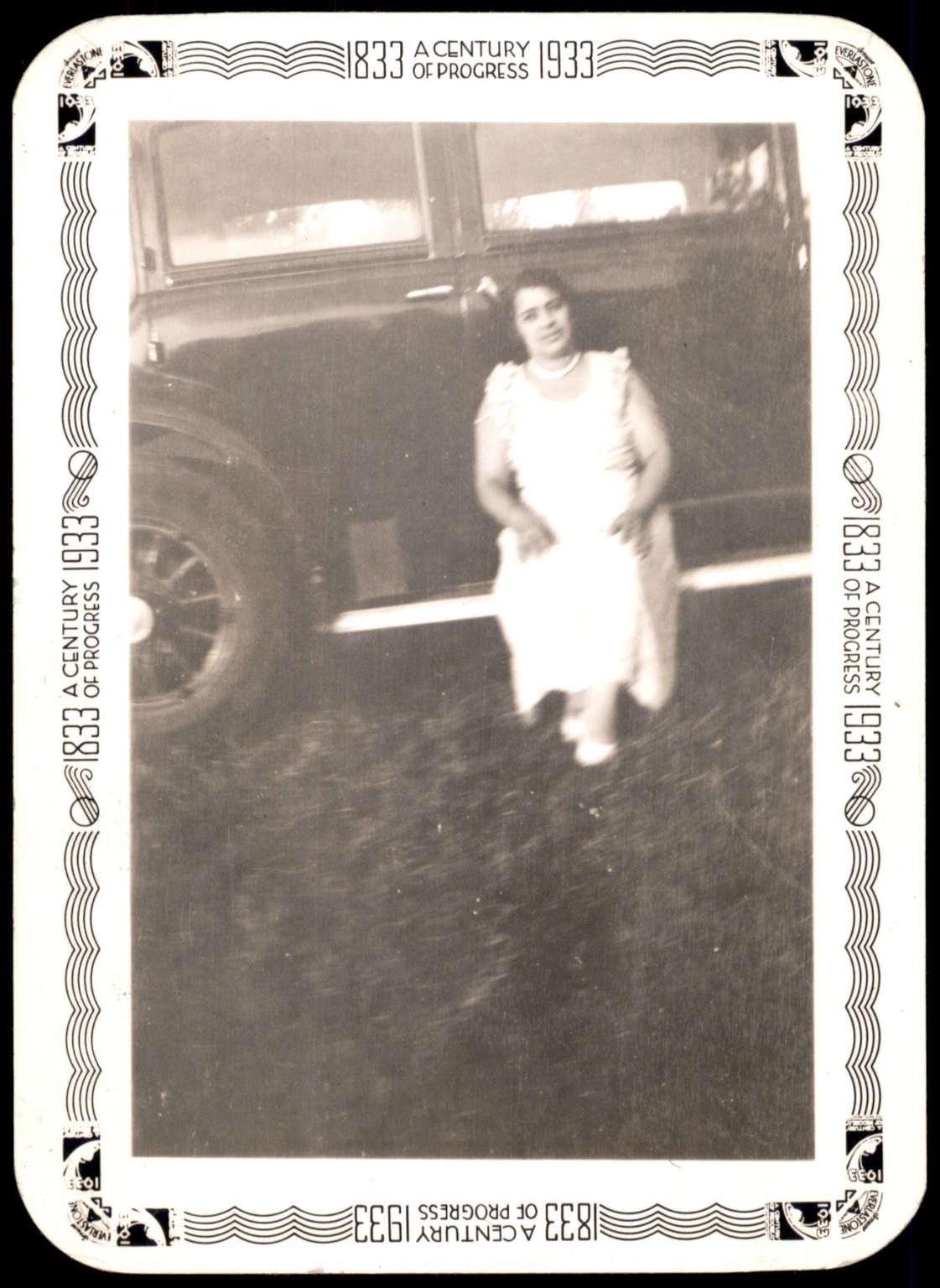 Woman Vintage Car 1933 Snapshot Photograph Century of Progress World\'s Fair