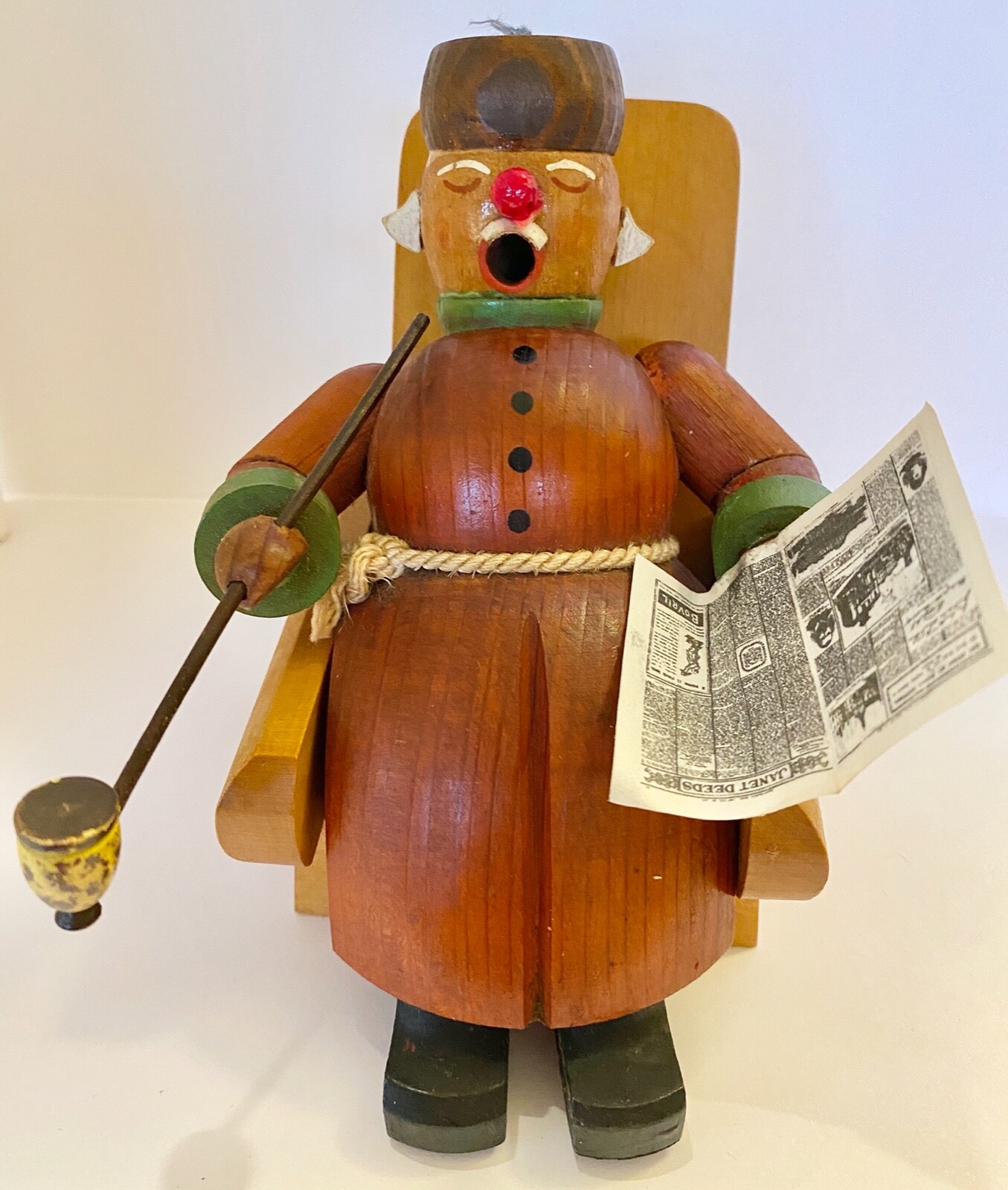 ❤️Vintage Erzgebirge Smoker Old Man in Chair German Incense Burner All Parts❤️