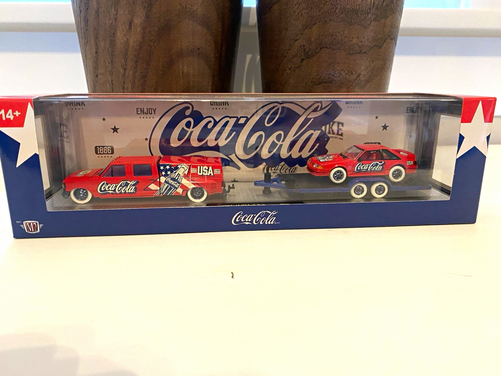 M2 Haulers Coke Coca-Cola CHASE 1/750 1988 Mustang GT Ford F-350 Dually.