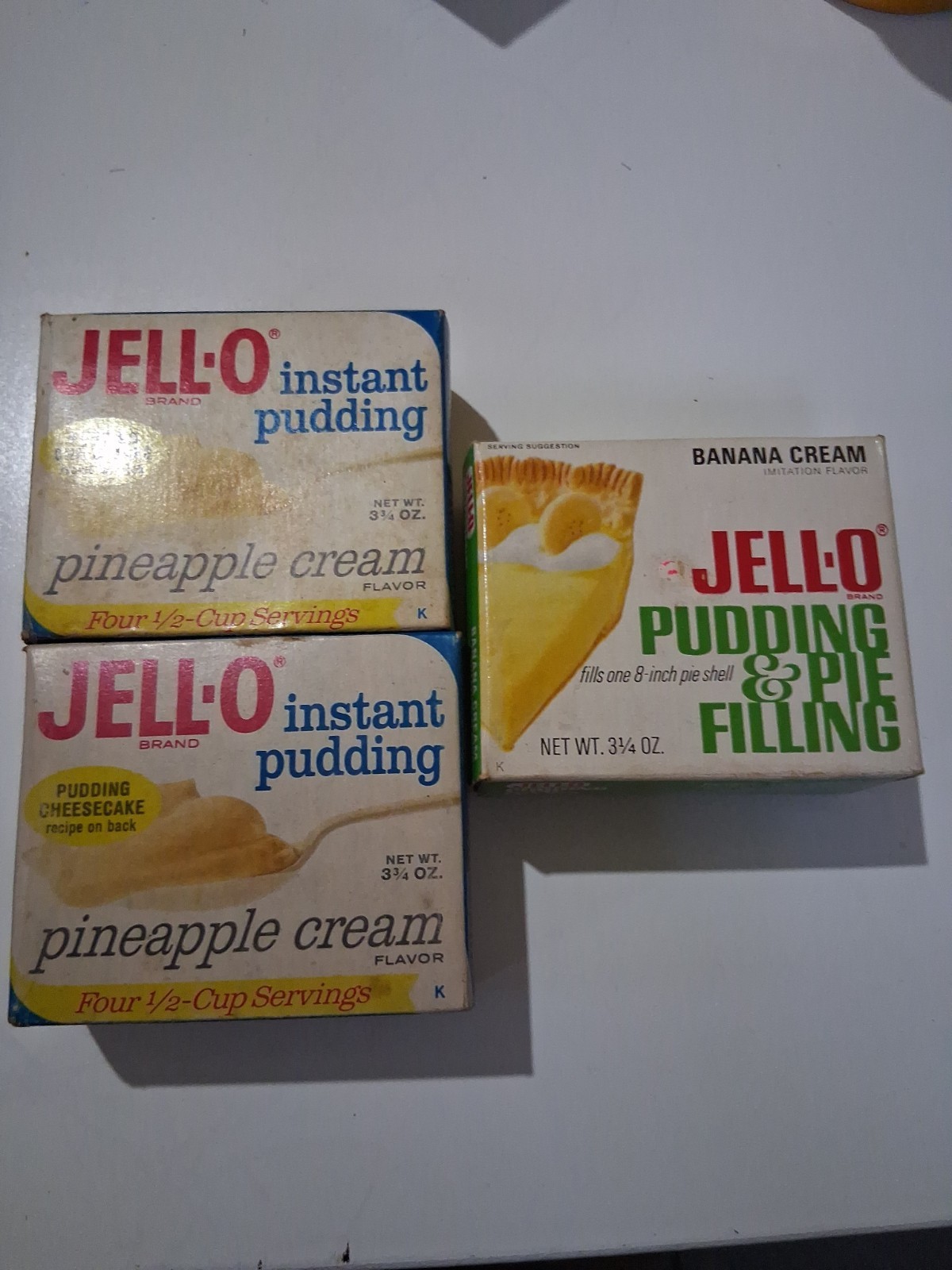 Vintage 1960s Jell-O Instant Pudding Sealed Unopened Box Lot Of 3 Vintage 1960s Jell-O Instant Pudding Sealed Unopened Box Lot Of 3