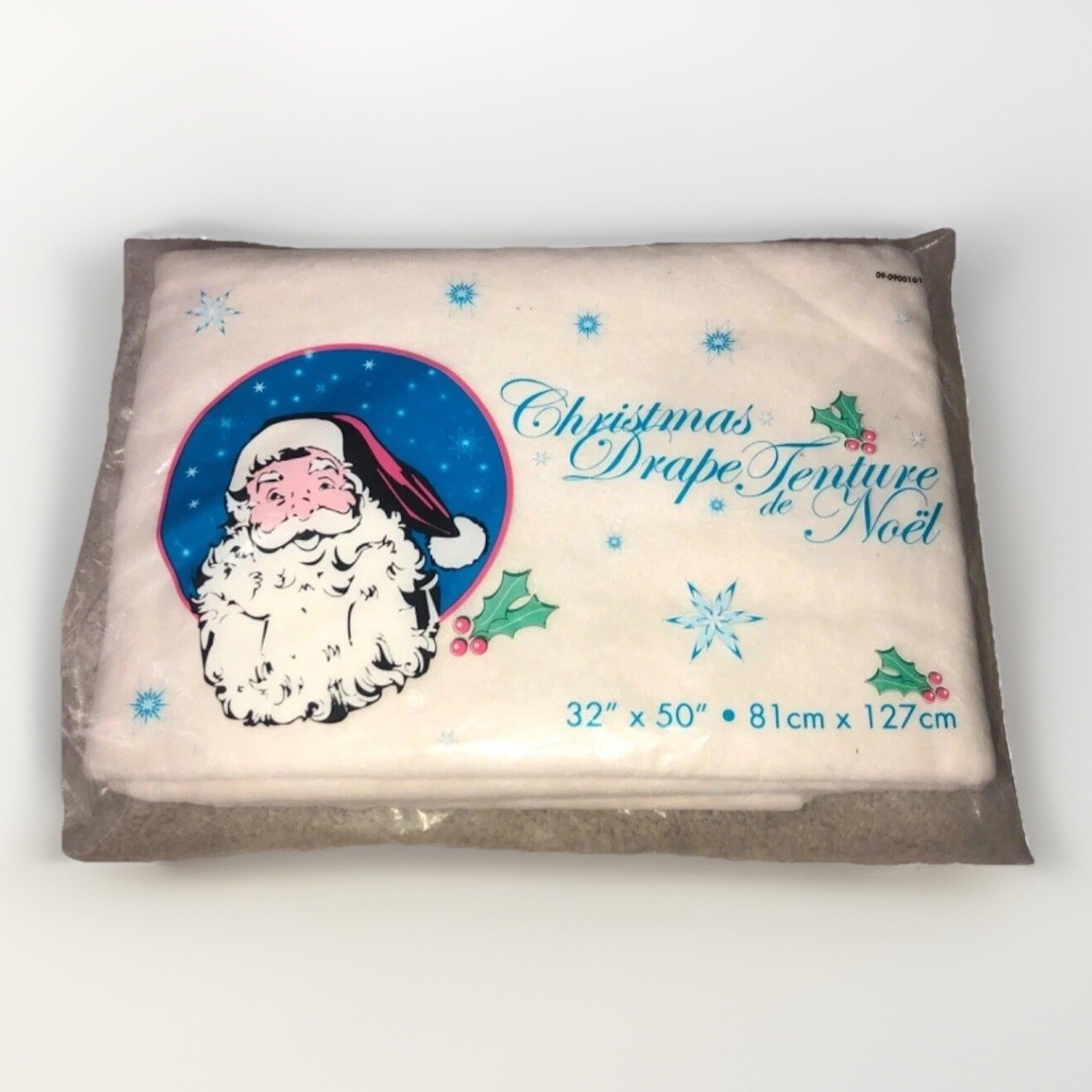 VTG Holiday Christmas Drape Tenture 32” x 50” New Deadstock Tree Skirt Wrap