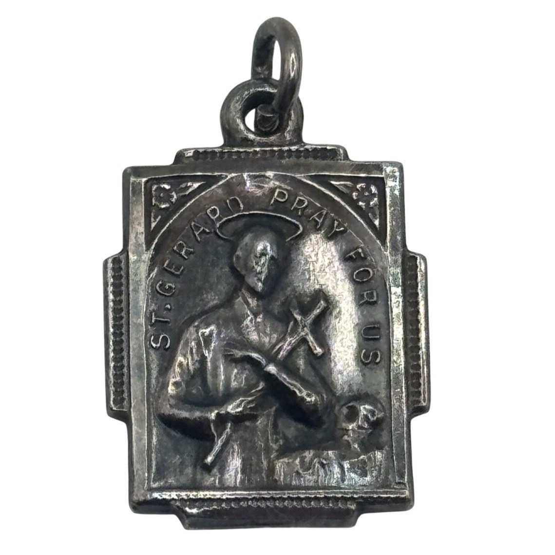 Vintage Sterling Silver St Saint Gerard Religious Medal Vintage Sterling Silver St Saint Gerard Religious Medal