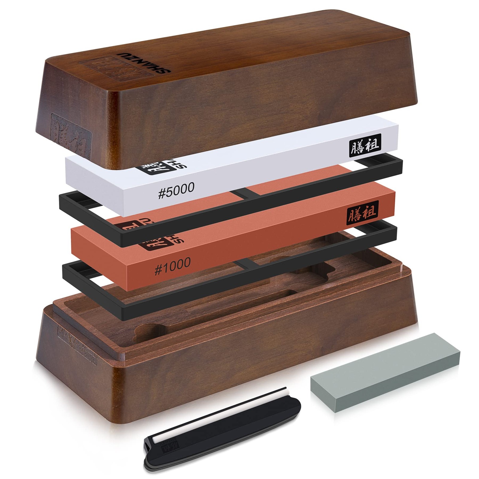 SHAN ZU 2 PCS Knife Sharpener Stone Set with Storage Box SHAN ZU 2 PCS Knife Sharpener Stone Set with Storage Box