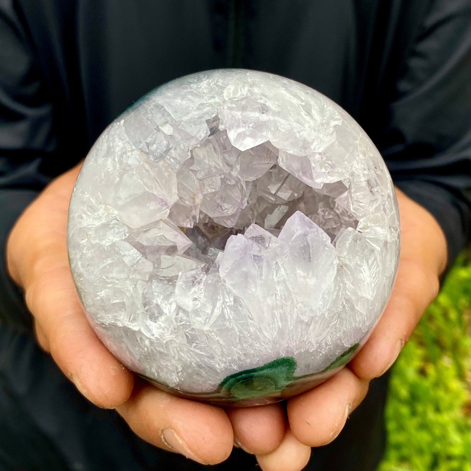 1.23LB Natural Agate Opening Smile Quartz Cluster Crystal Specimen Healing