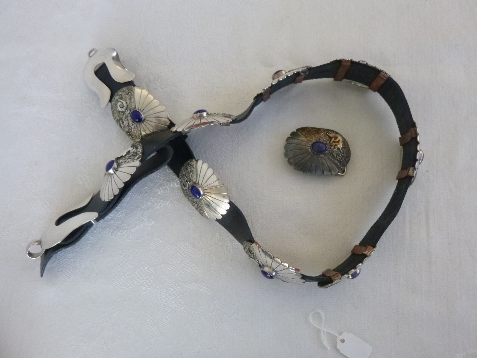 Vnt Navajo Foster Yazzie Concho Belt 925 Sterling Silver Lapis 336gr Alt. Buckle