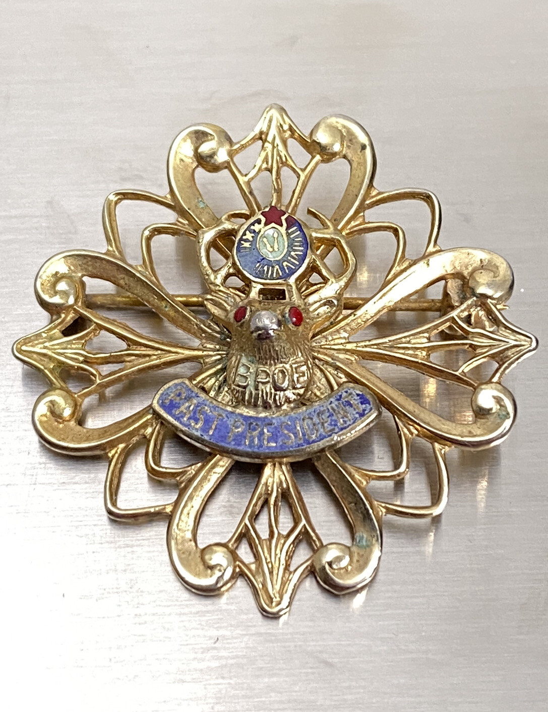 VTG BPOE Elks Past President Pin - Enamel Painted - Gold Tone - *Read* VTG BPOE Elks Past President Pin - Enamel Painted - Gold Tone - *Read*