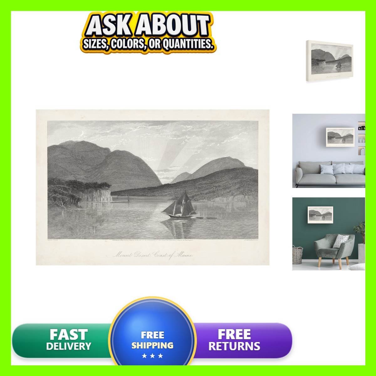 Trademark Fine Art Mount Desert Coast Of Maine Canvas Art William Cullen Bryant Trademark Fine Art Mount Desert Coast Of Maine Canvas Art William Cullen Bryant