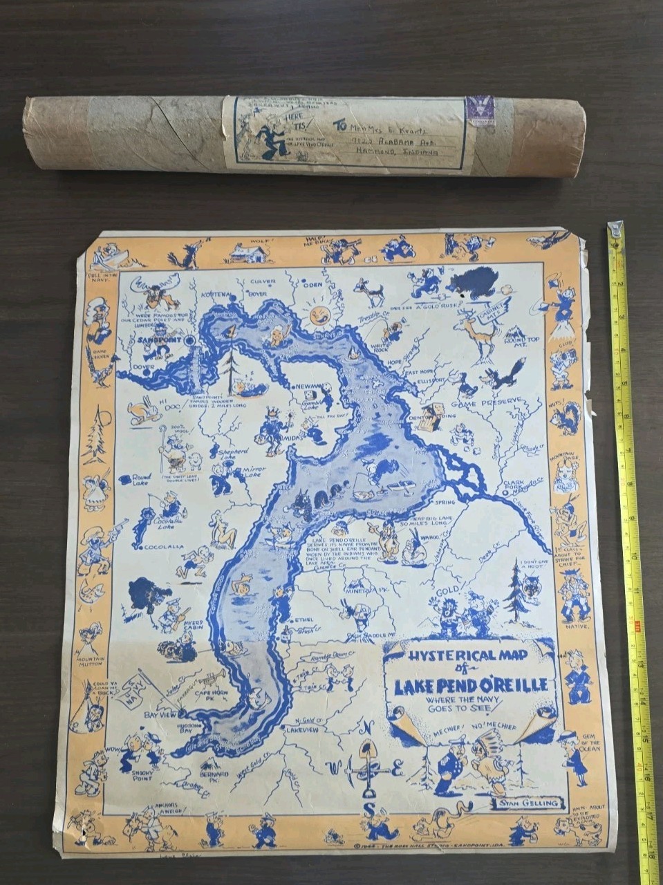 US Navy WWII Hysterical Map Of Lake Pend Oreille ID 1944 Farragut NTS Gelling US Navy WWII Hysterical Map Of Lake Pend Oreille ID 1944 Farragut NTS Gelling