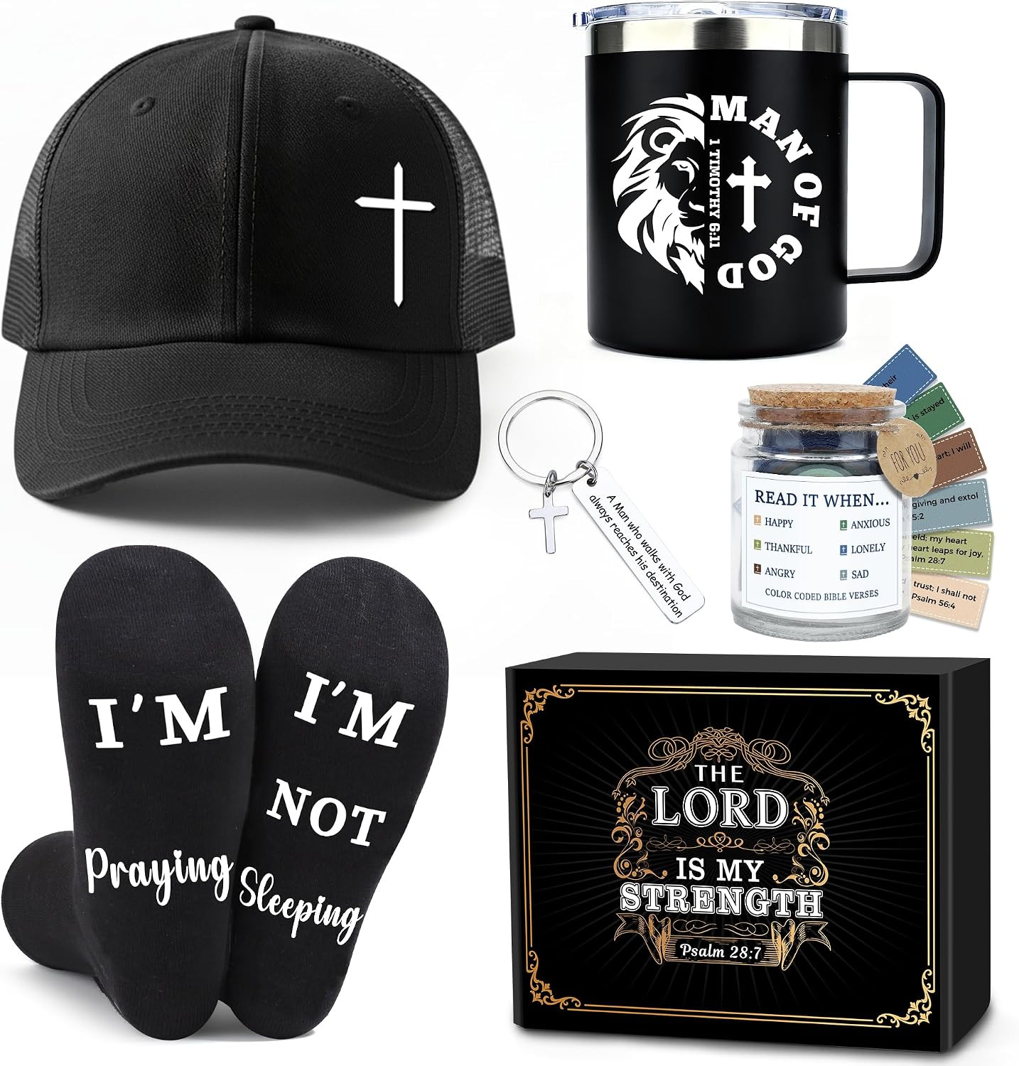 Christian Gifts for Men Faith Based Spiritual Stuff Religious Basket Catholic Pr