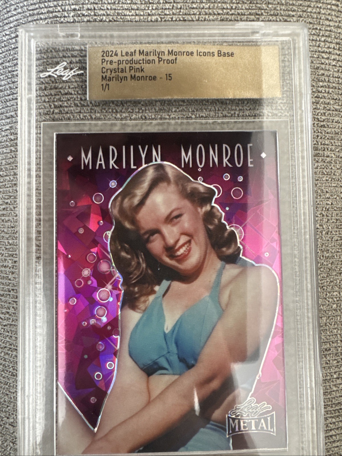 2024 Leaf Metal Marilyn Monroe - Icons - PRE PRODUCTION PROOF 1/1 Pink Ult Rare