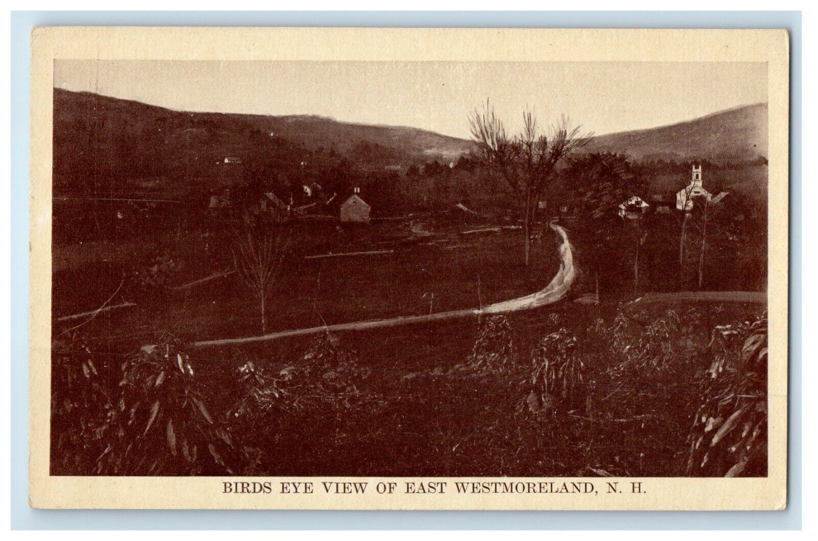 c1910's Bird's Eye View Of East Westmoreland New Hampshire NH Antique Postcard
