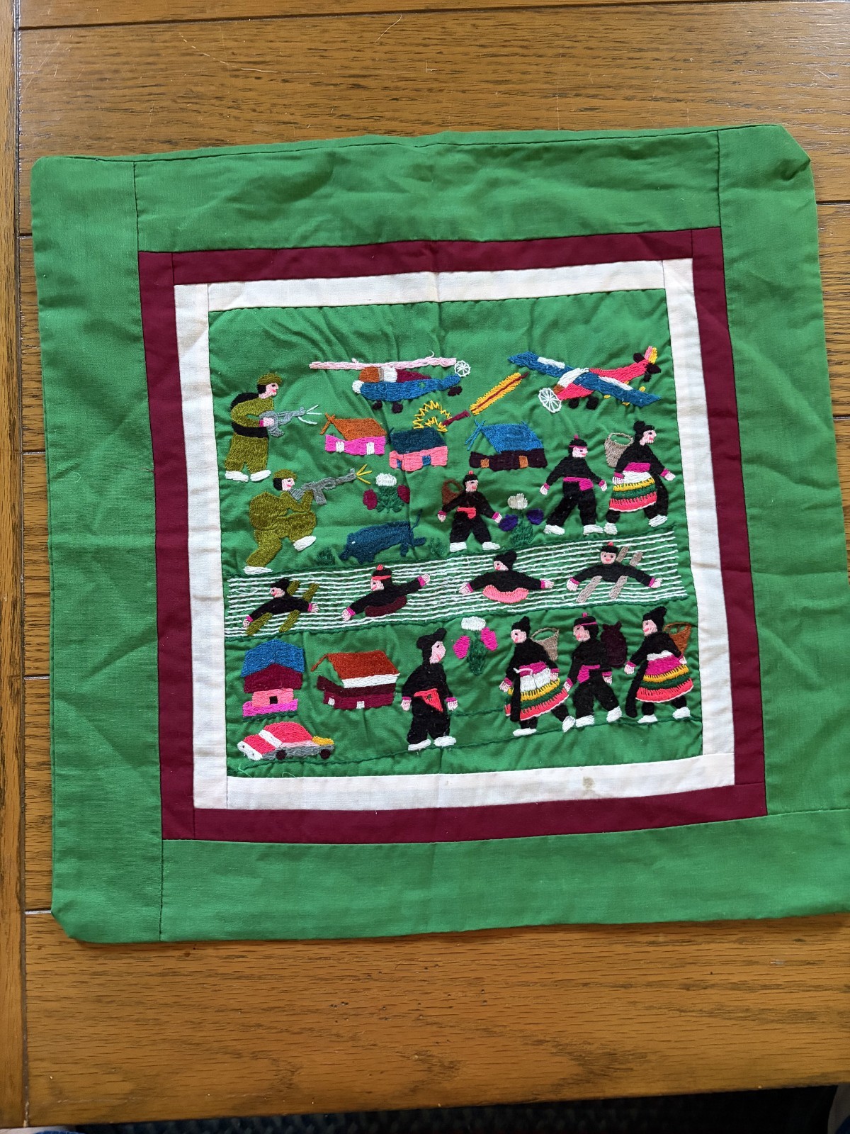 vintage Hmong hand embroidered story cloth