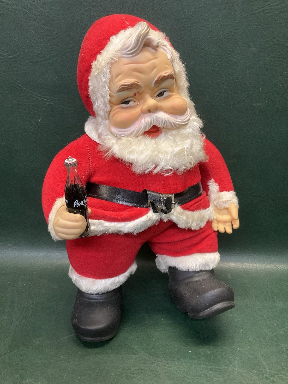 Vintage Rushton Company Coca-Cola Rubber Face Santa Claus Black Boots Vintage Rushton Company Coca-Cola Rubber Face Santa Claus Black Boots