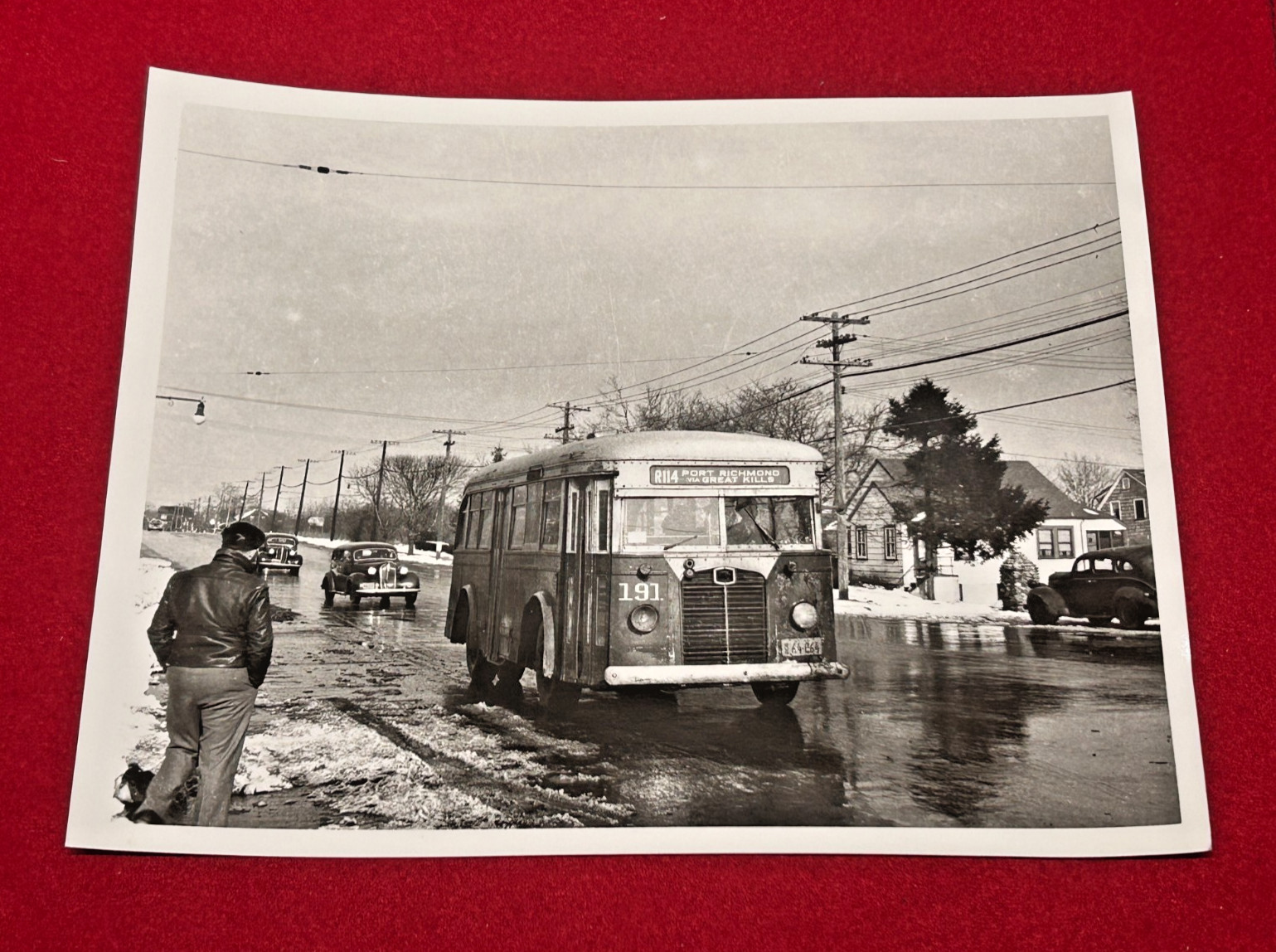 Vintage Staten Island Coach Co Bus R114 Port Richmond 8x10 Darkroom Print
