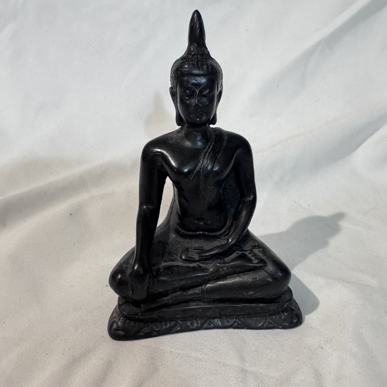 Vintage Miniature Seated Buddha Statue Thai Sukhothai Maravijaya Figurine 4.5”