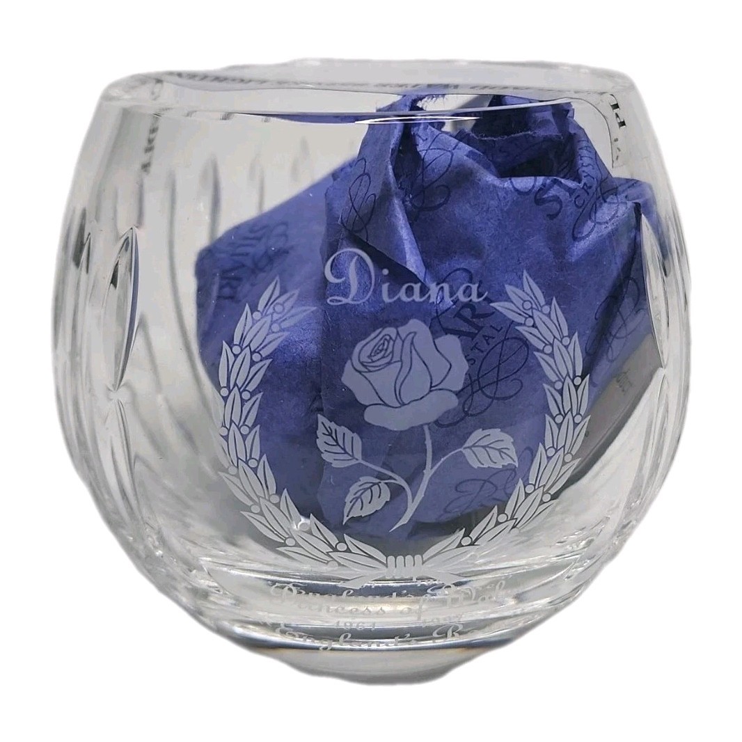 Vintage Diana Princess Di of wales Stuart Crystal Tealight Candle Bowl Vase