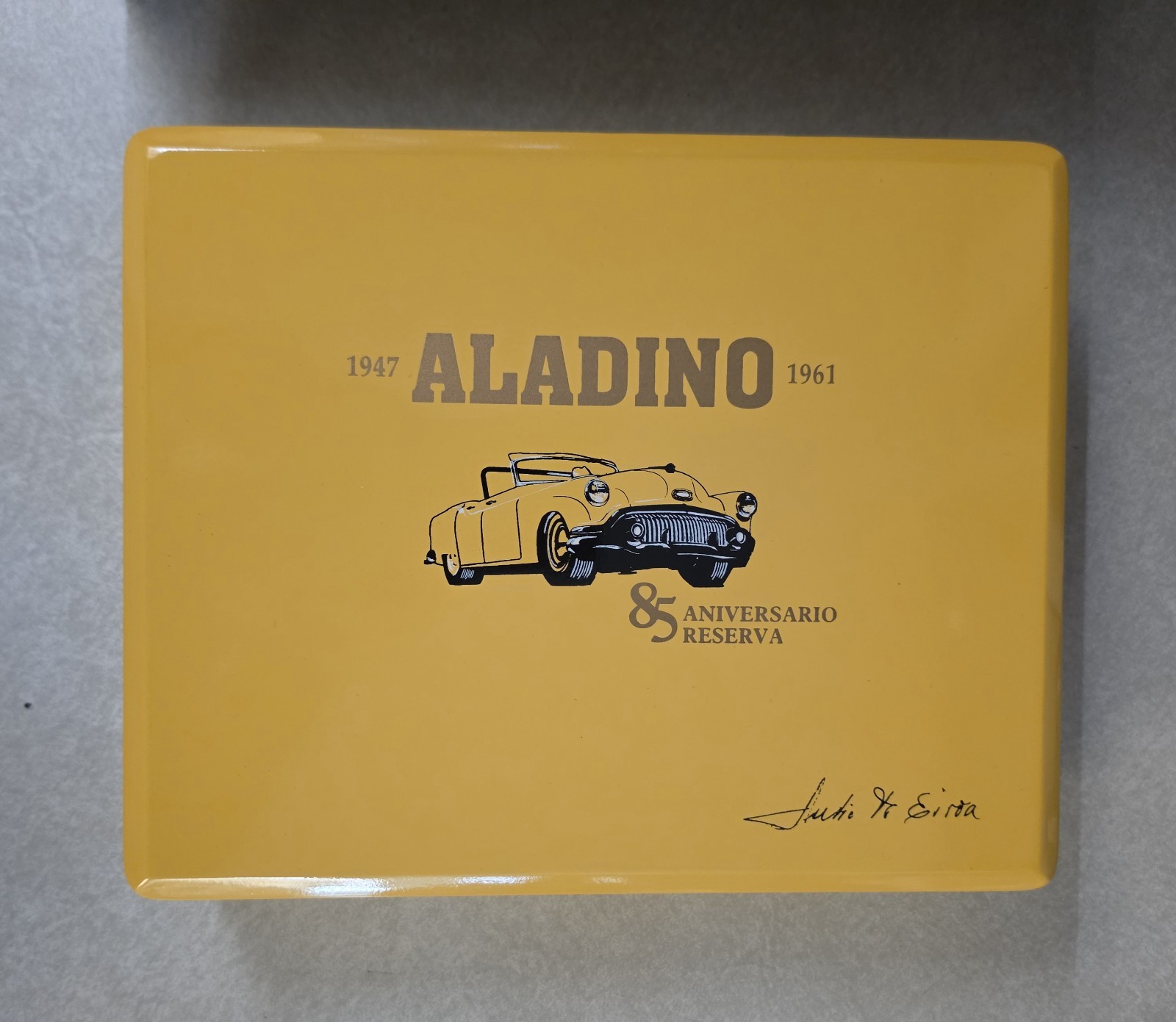 Aladino 85 Aniversario Reserva Empty Cigar Box produced by JRE Tobacco
