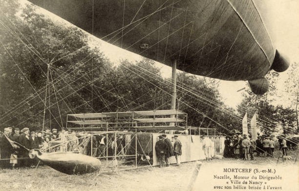 Ville De Nancy - Dirigible 1909 Old Illustration Photo