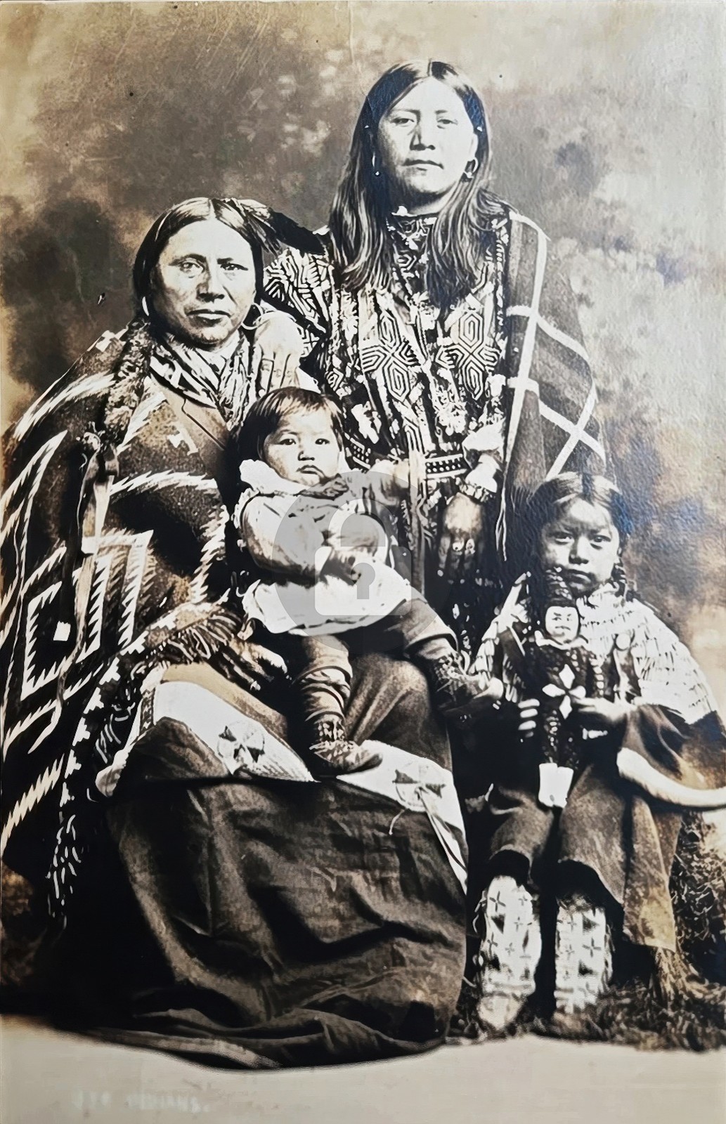 Indian Family w Southwest Blankets Native American RPPC Photo Postcard COPY Indian Family w Southwest Blankets Native American RPPC Photo Postcard COPY