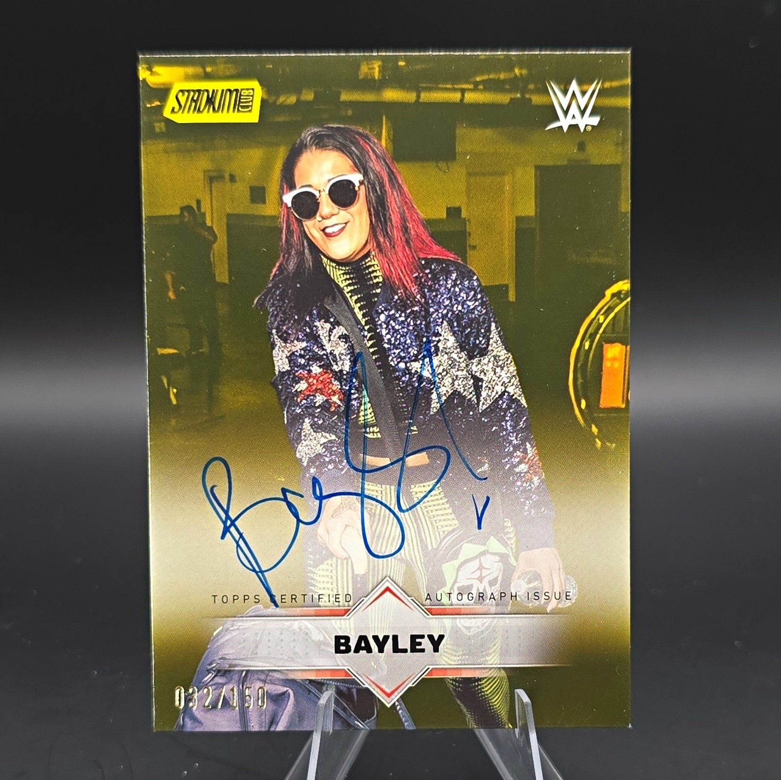 Topps 2026 WWE Stadium Club Bayley Yellow Auto SCA-BAY 32/150