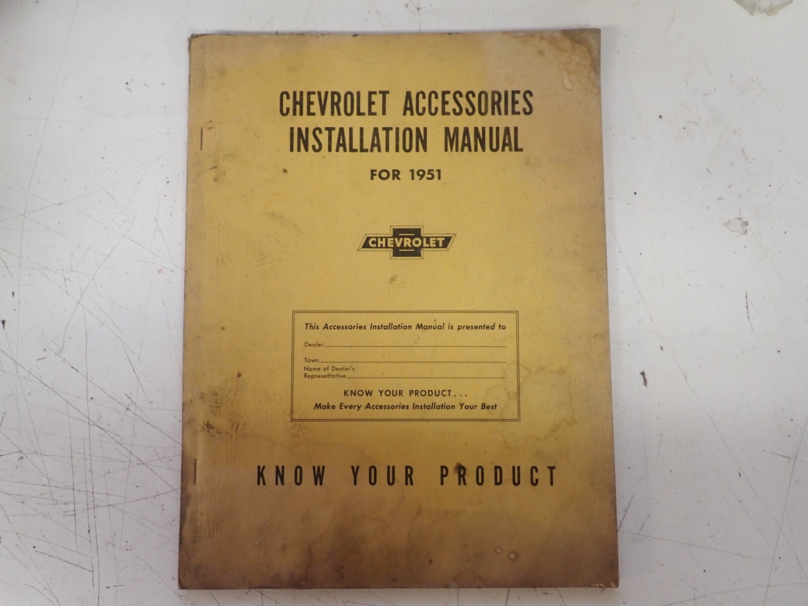 Original 1951 Chevrolet Car Pickup Dealership Accessories & Installation Manual Original 1951 Chevrolet Car Pickup Dealership Accessories & Installation Manual