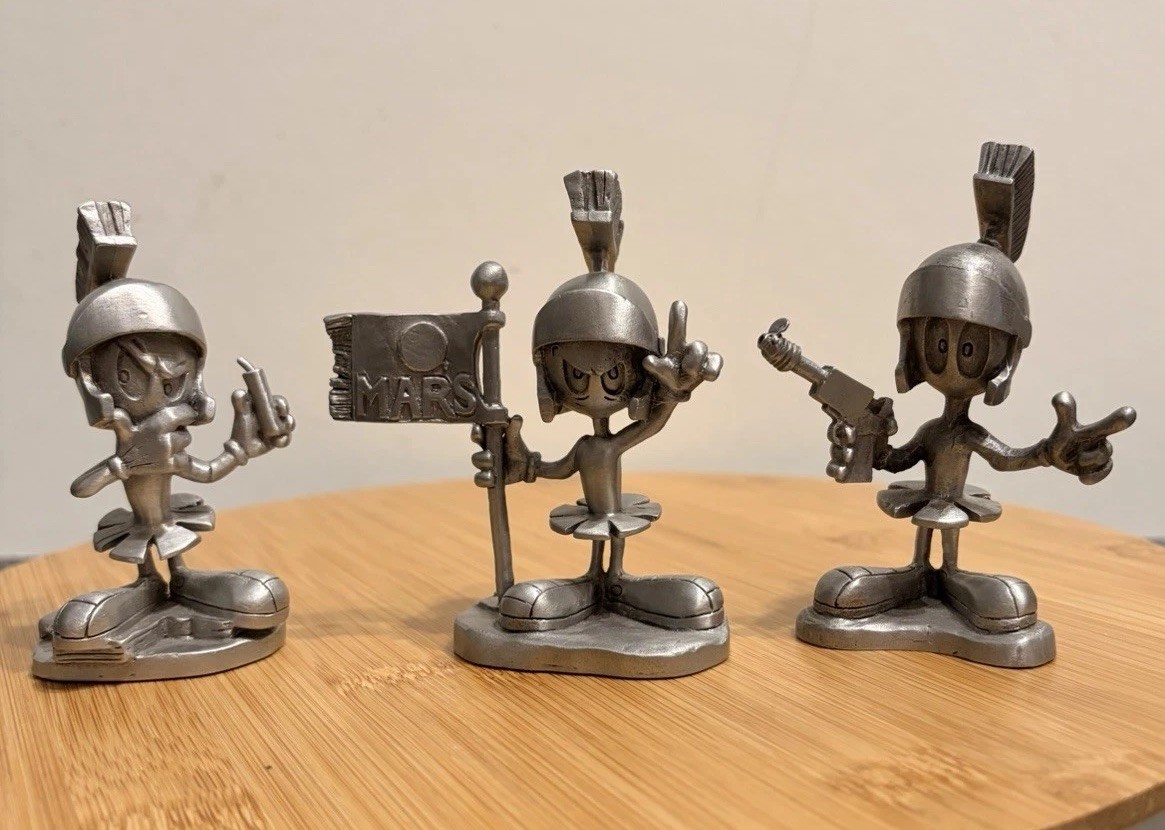 Rawcliffe Marvin the Martian Pewter Figurines 1994 Lot Of 3