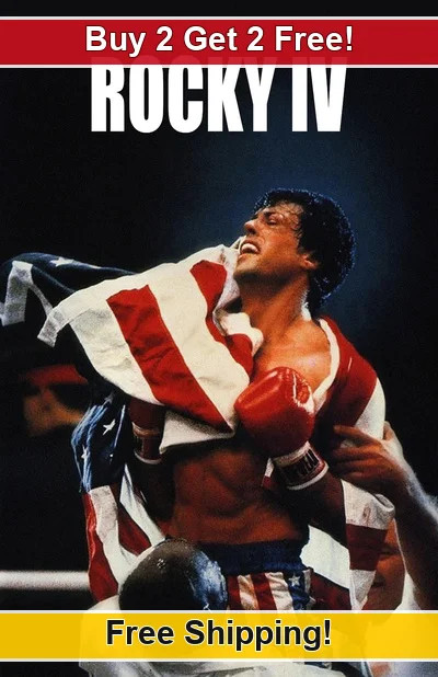 Rocky IV 1985-01 11x17 Movie TV Show Poster Buy 2 Get 2 Free 