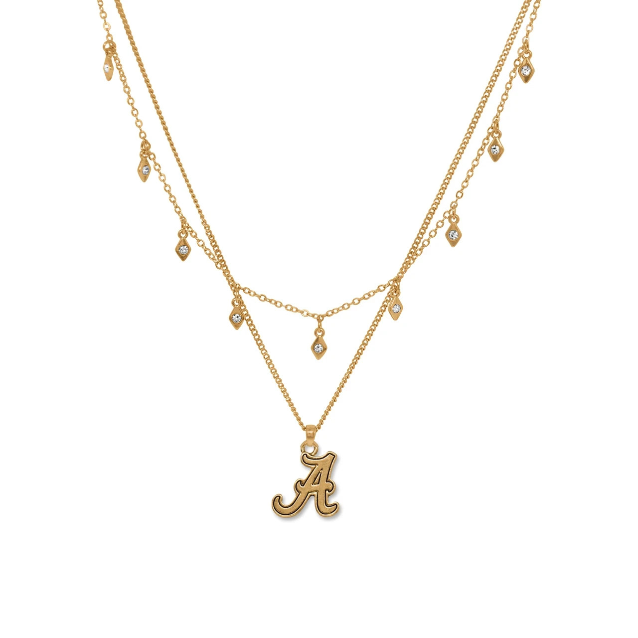 Alabama State Crimson Tide, Licensed University Emblem Necklace, 18K gold plated