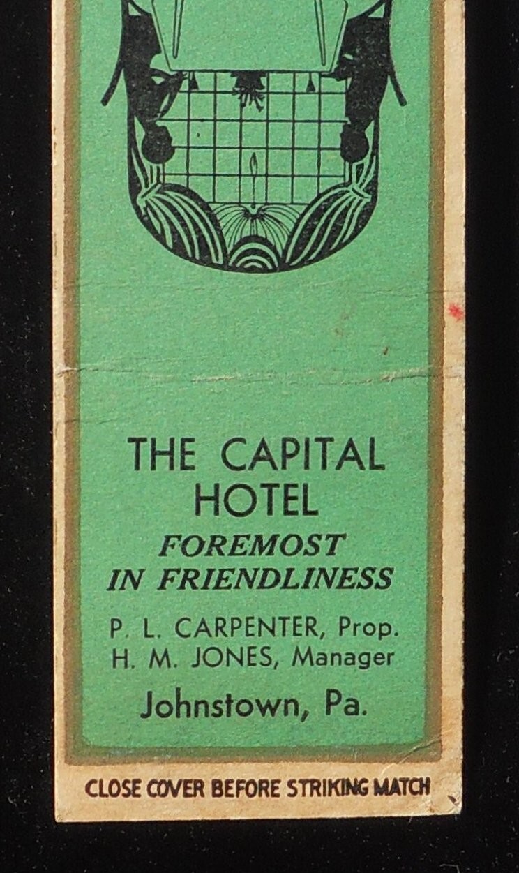 1930s The Capital Hotel Foremost P. L. Carpenter H. M. Jones Johnstown PA MB