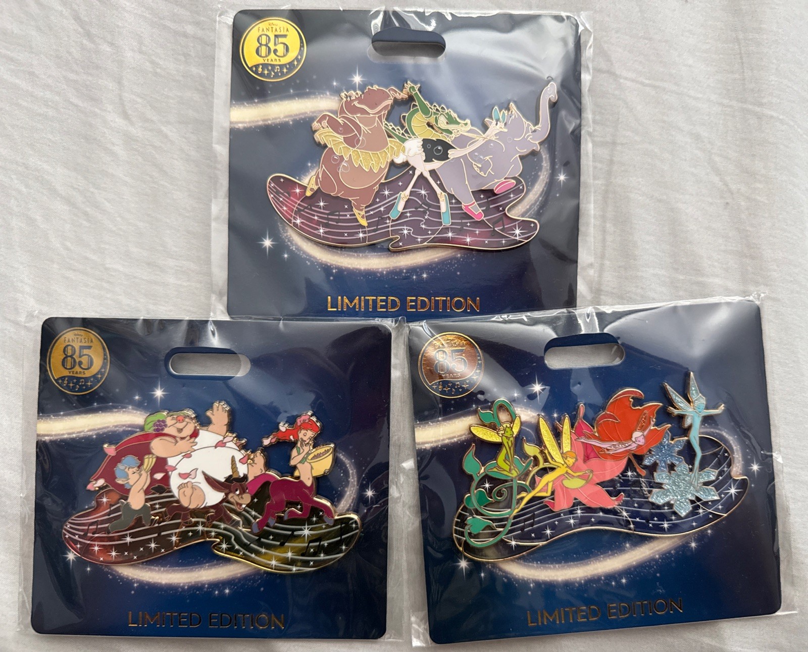 Disney WDI MOG Fantasia Waltz of Flowers, Dance Hours, Pastoral Symphony 3 Pins