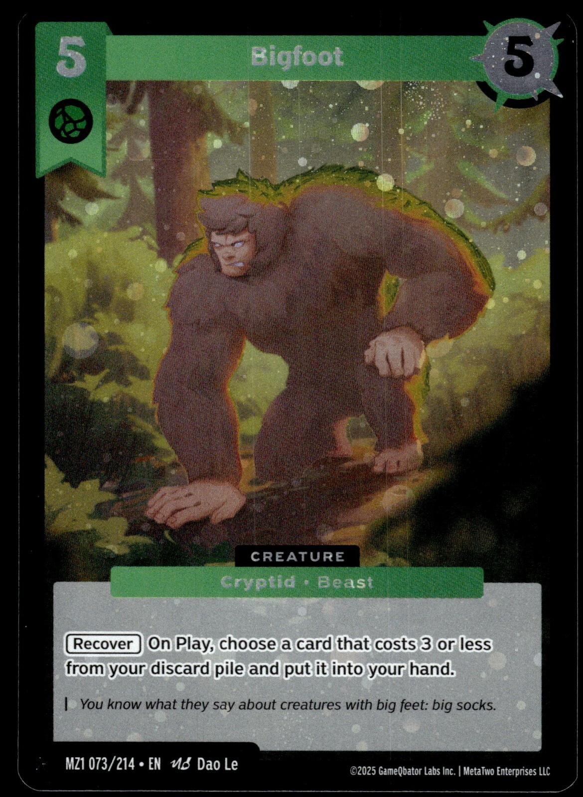 Bigfoot 073/214 Creature MZ1 Holo Rare Metazoo 2025 GQL