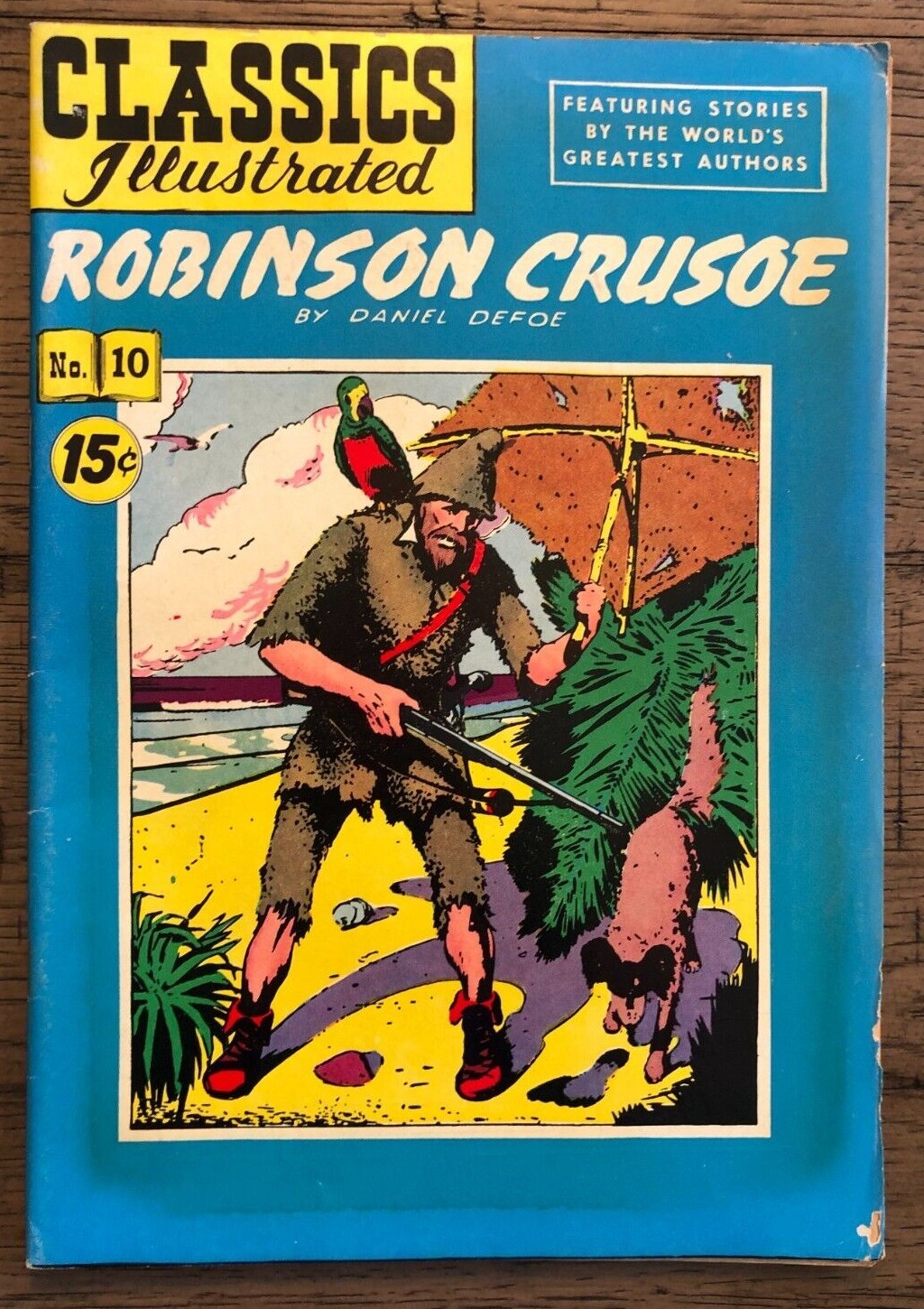 CLASSICS ILLUSTRATED #10 Robinson Crusoe by Daniel Defoe (HRN 97) FINE- CLASSICS ILLUSTRATED #10 Robinson Crusoe by Daniel Defoe (HRN 97) FINE-