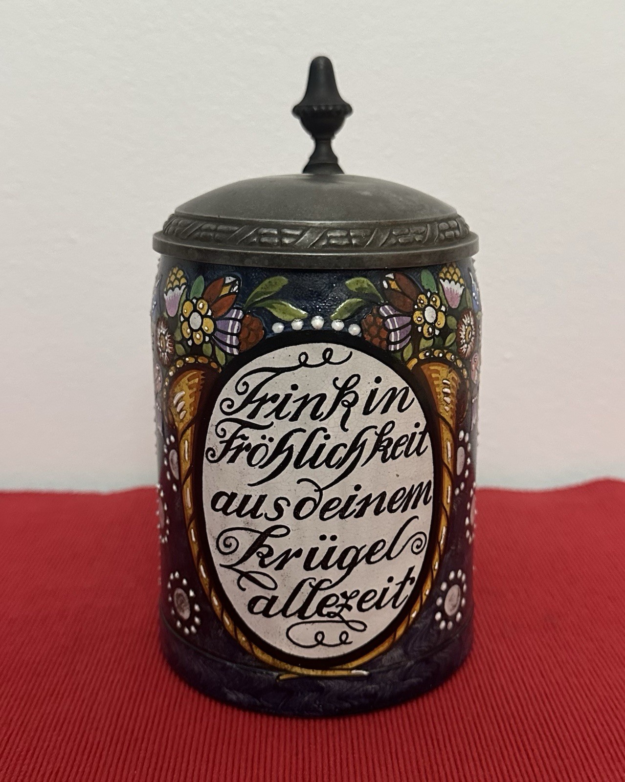 Antique Merkelbach & Wick German Hand-Painted Beer Stein，C.1879-1921